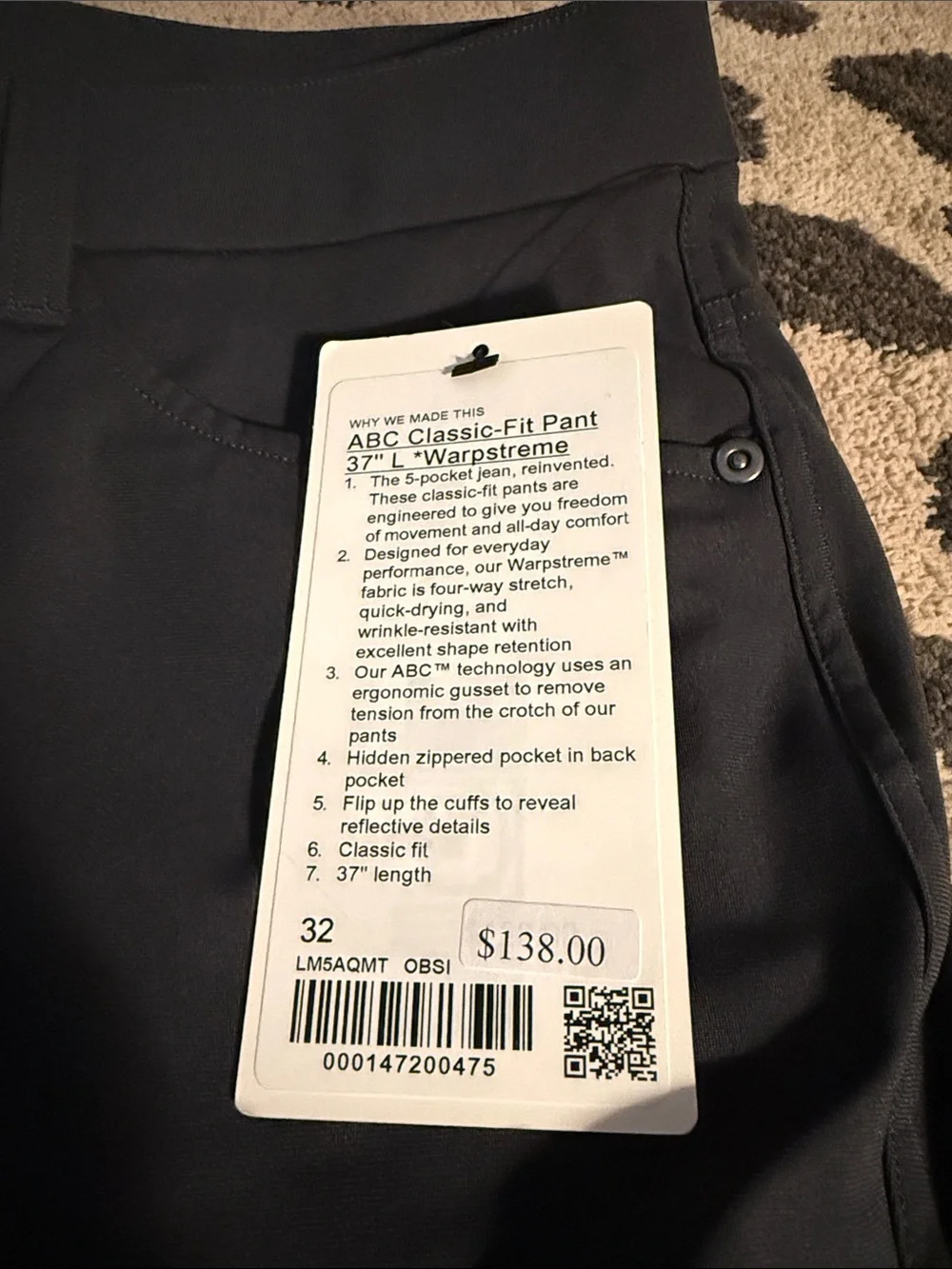 lululemon athletica Men's Dress Pants — Black